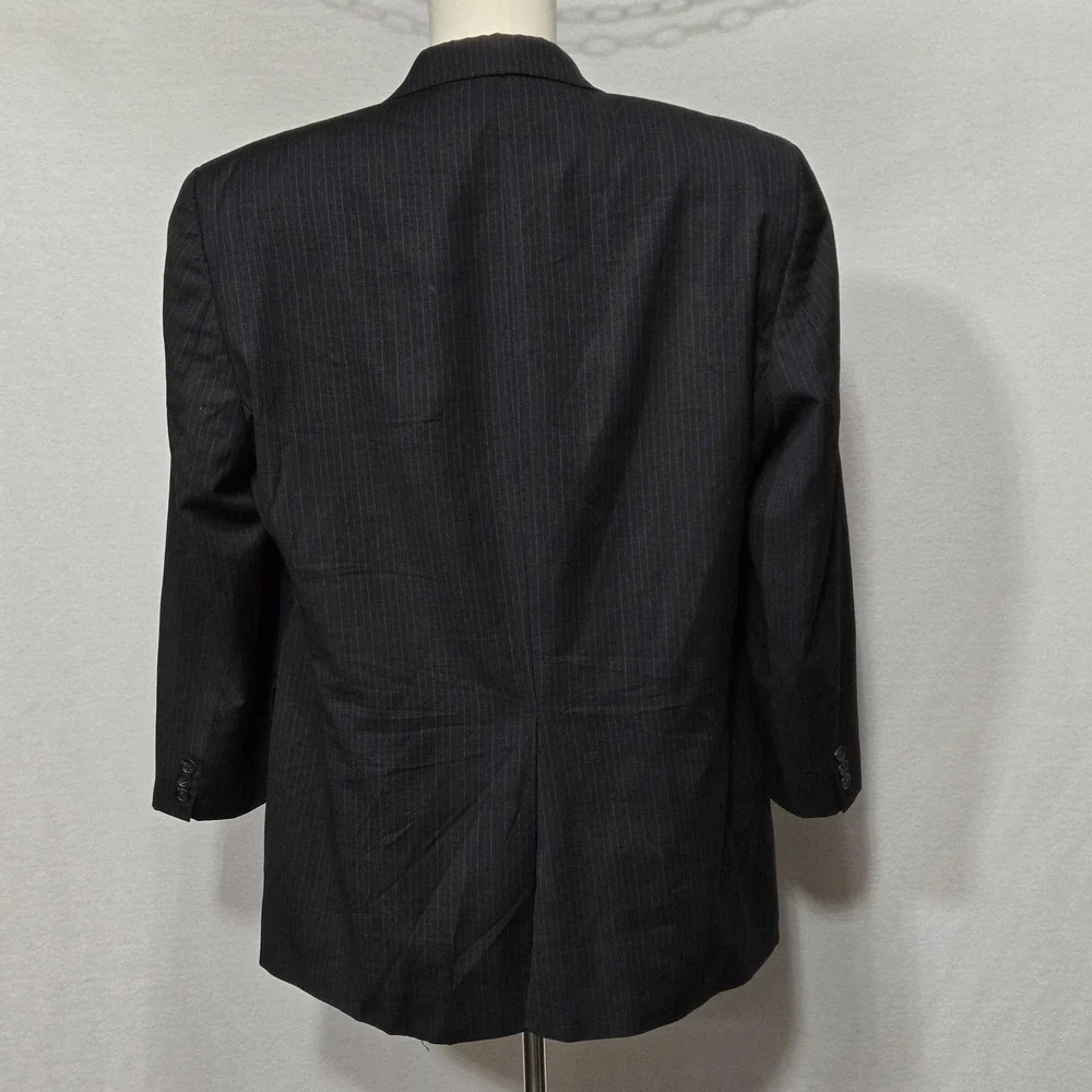Chaps Ralph Lauren Blazer‎ Mens Large Gray Pinstripe 2 Button Sport Coat